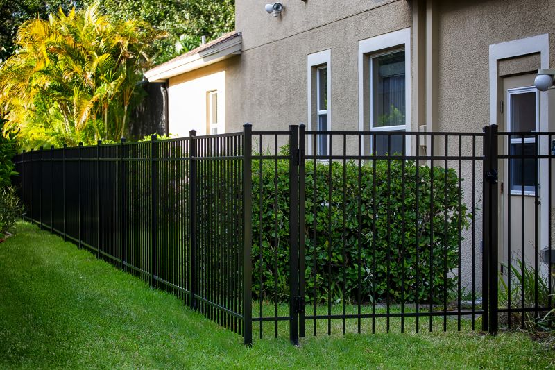 Black Metal Fence Installation